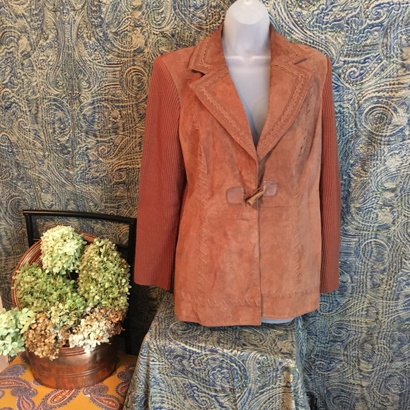 Jackets & Blazers - NYCard Collection Suede/leather Sweater Jacket